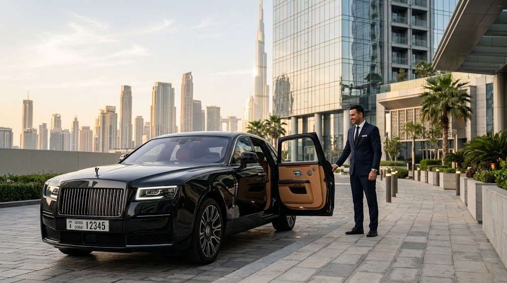 Set to "Daily Car with Driver luxury service in Dubai".